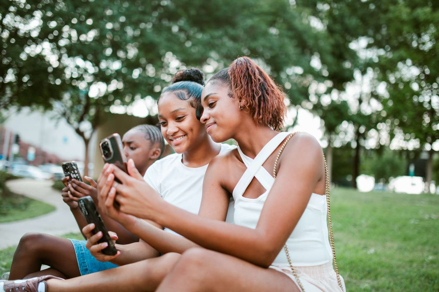 Gen Z women on phones